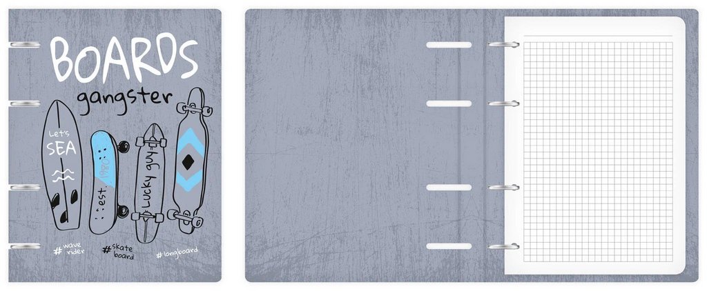 Тетрадь 80 лист кл. А5 на кольцах "Скейт"