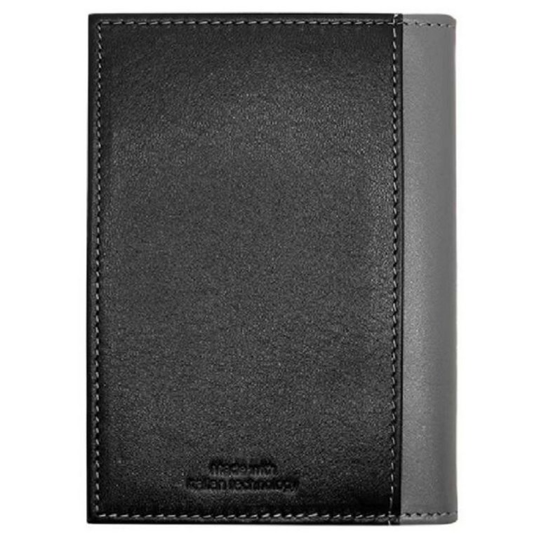 Обложка для документов D.Morelli "Sport" нат. кожа, серо-желтая