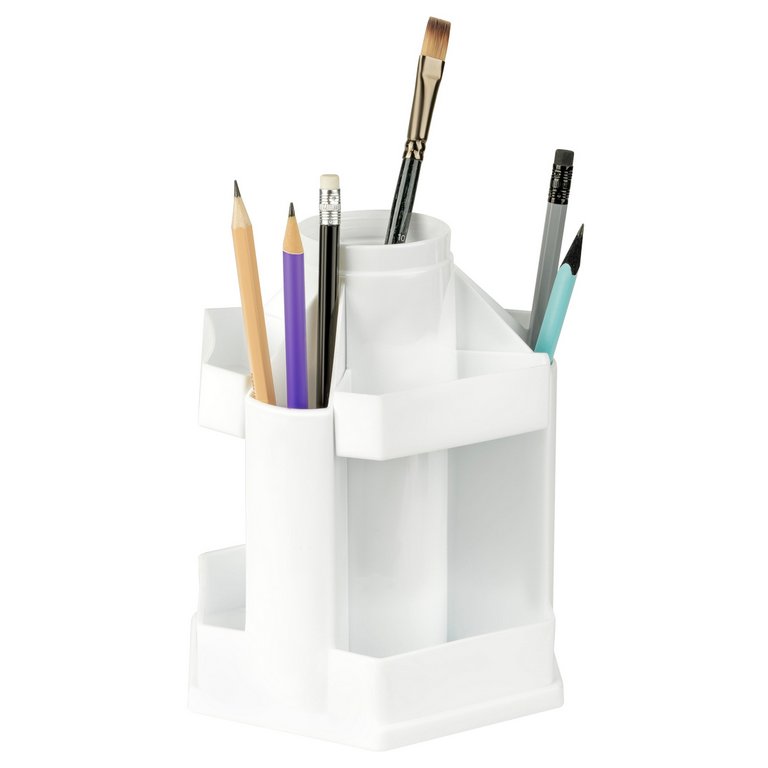 Подставка наст д/канц. принадлеж. Стамм "Maxi Desk", 10 отд., белая (вращающаяся)