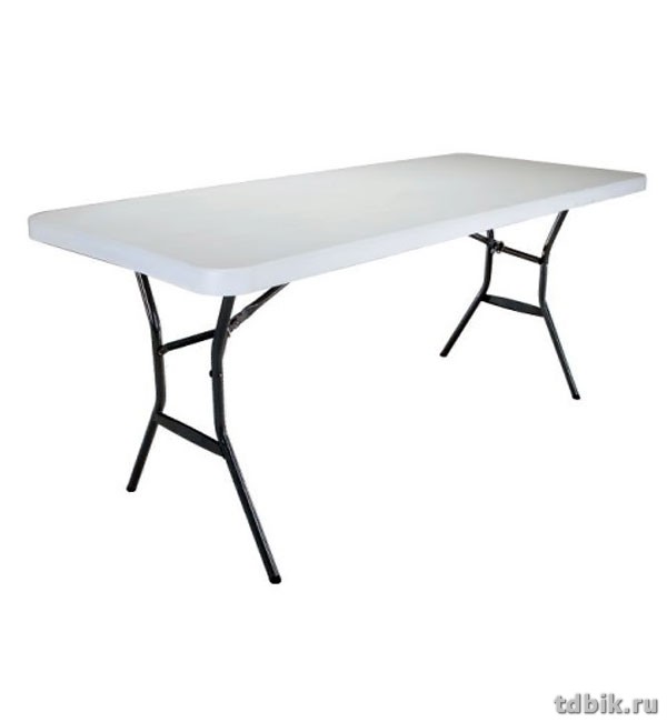 Стол складной пластиковый прямой "Lifetime" 1830*760*740мм, цвет белый