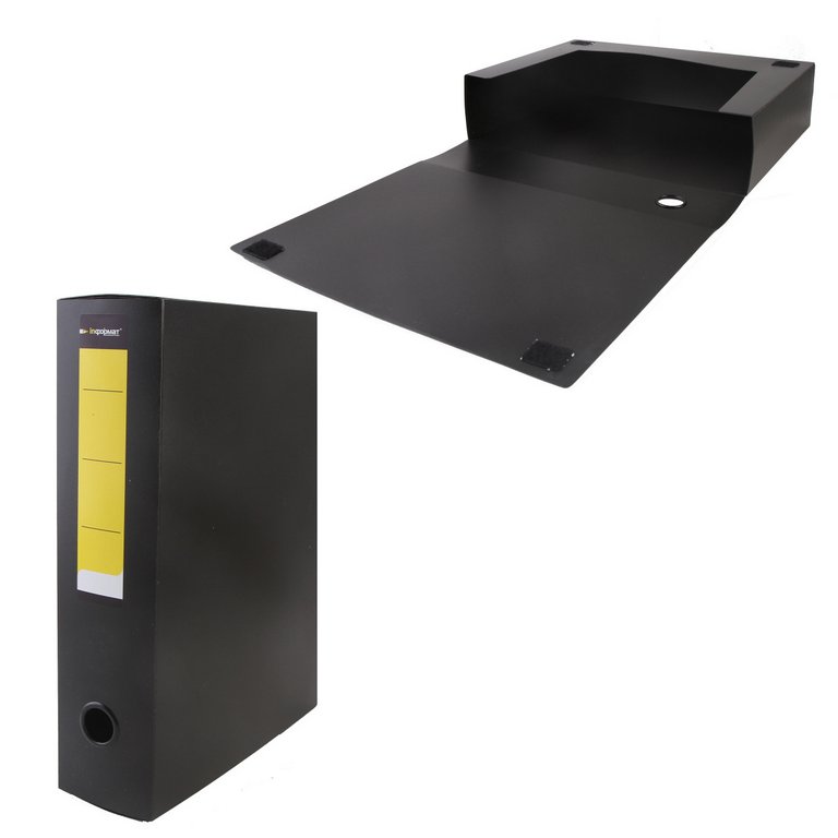 Папка-короб архивная А4 ширина 75 мм, пластик 0.8 мм, цв. черный inФОРМАТ