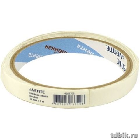 Скотч двухсторонний (полипроп. основа) 12 мм *10 м, 90 мкм, белый deVENTE