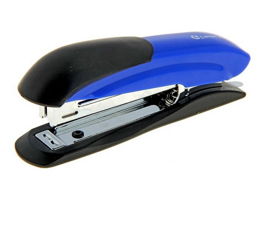 Степлер № 10 до 12л металлический, Lamark Ulrich, синий с антистеплером
