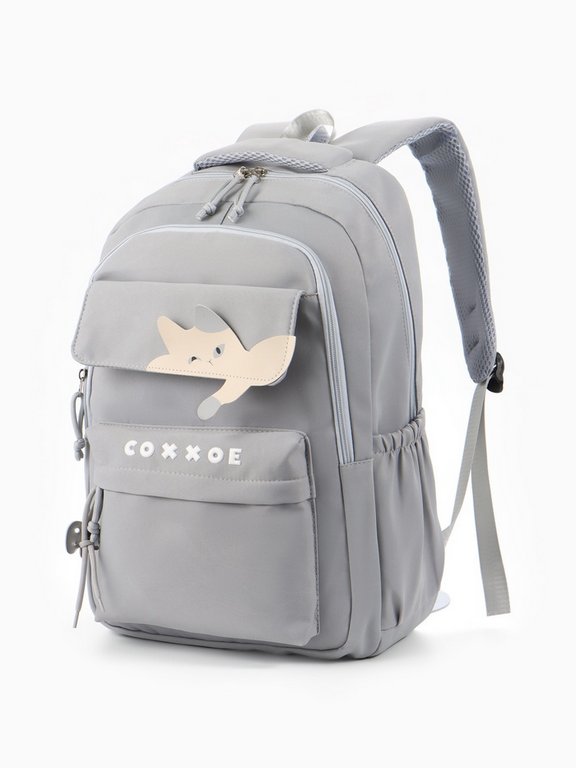 Рюкзак школьный для девочки "Уставший кот" 31*13.5*45 см, серый