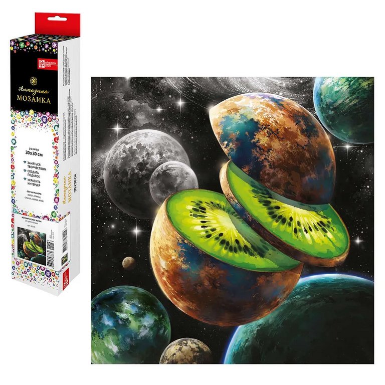 Алмазная мозаика 30*30 см "Космическое киви" Феникс+