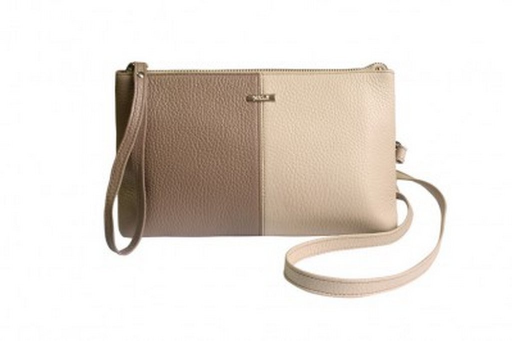 Сумка женская-клатч  D.Morelli , нат. кожа, фл.беж/капучино