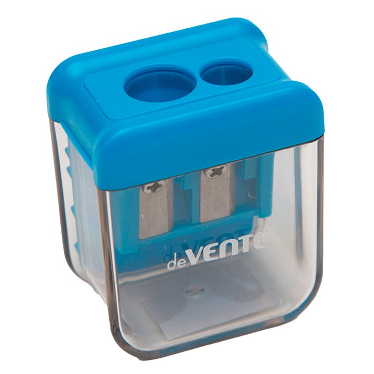 Точилка с контейнером два отверстия deVENTE "School. Labyrinth" 38x25x45 мм, ассорти