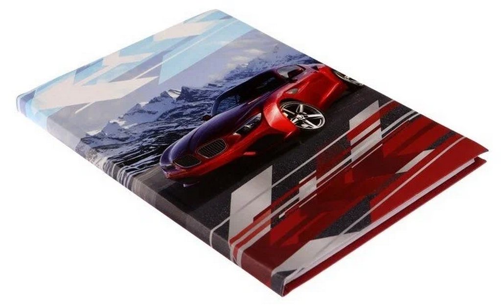 Записная книжка 148*210 мм, 80л. интегр. мат. ламин. "Красное авто" клетка, офсет