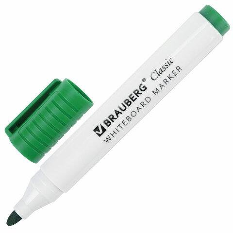 Маркер для доски Brauberg "CLASSIC" 3мм зелёный круглый