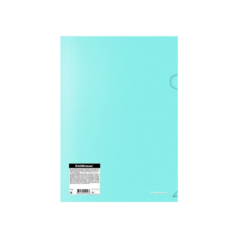 Папка-уголок A4 пластик 0,18 мм Erich Krause Diagonal Paste, ассорти