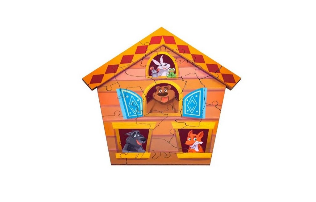 Пазлы деревянные фигурные  15 дет. "Теремок" CLEVER ENERGY