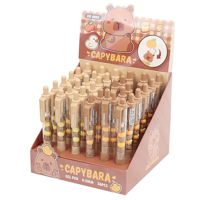 Ручка шариковая сувенирная автомат "Капибара" 0,5мм синяя масляная (ассорти)