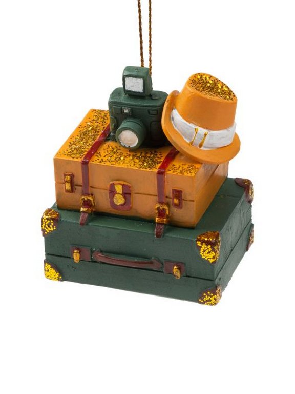 Украшение елочное из полирезины "Багаж джентельмена" 3,5х6х5см