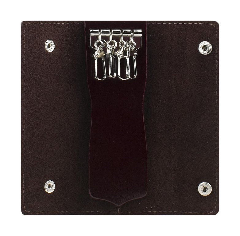 Футляр для ключей Alliance нат. кожа 14x5см, на 2 кнопках, бордо