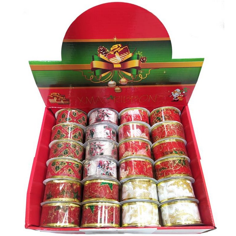 Лента декоративная 3,8см*2,7м текстиль, ассорти