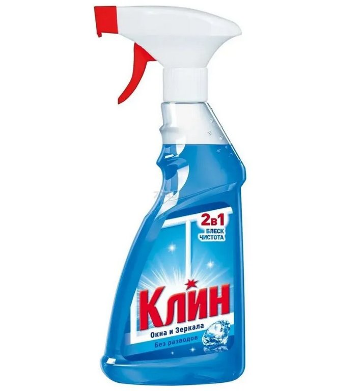 Средство для мытья стекол Клин "Кристалл", курок, 500 мл., изопропиловый спирт Средство для мытья стекол Клин "Кристалл", курок, 500 мл., изопропиловый спирт