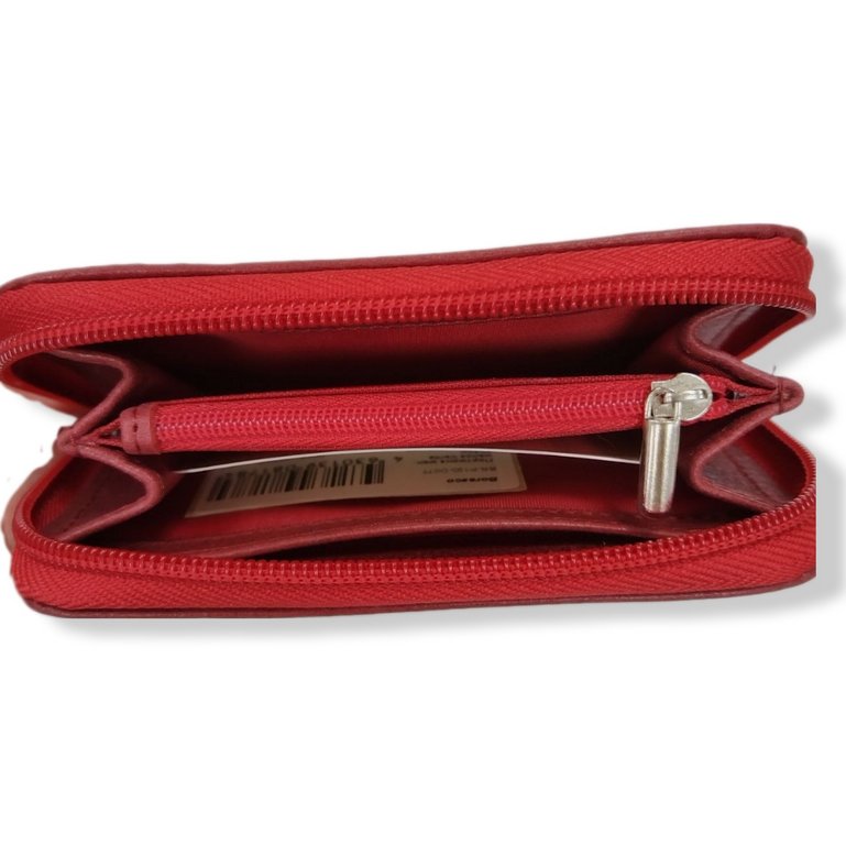 Портмоне D.Morelli женское "Verita " на молнии, нат.кожа, красное, 12,5*7,5*2 см