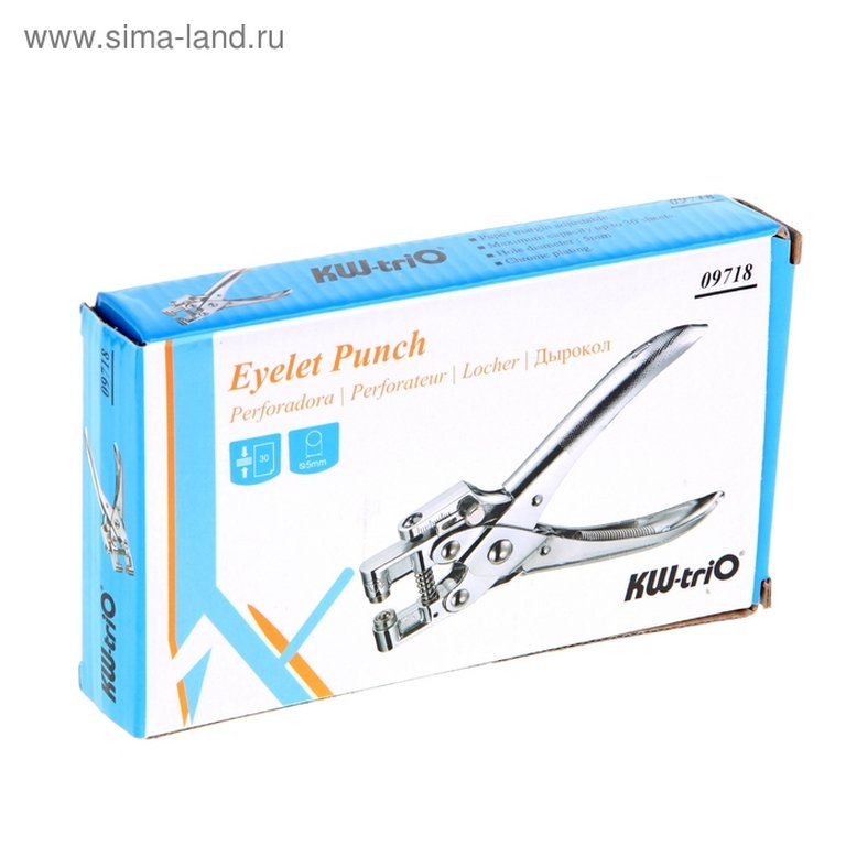 Дырокол на 1 отверстие до 30л метал. KW-trio, для установки люверсов