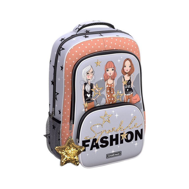 Рюкзак школьный для девочки ErichKrause ErgoLine 20L "Top Models" 44x22x33 разноцветный