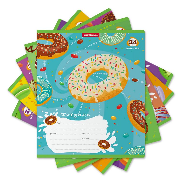 Тетрадь 24 лист кл. А5 "Сладости" ассорти