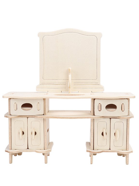 Сборная модель из дерева   52 дет. "МЕБЕЛЬ. ВАННАЯ КОМНАТА" 14,4х6,8х15 см