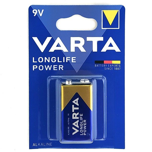 Батарейка щелочная 6LR61 VARTA LONGLIFE POWER, тип Крона