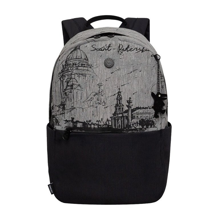 Рюкзак молодежный женский Grizzly 37,5*24*12 см., серый