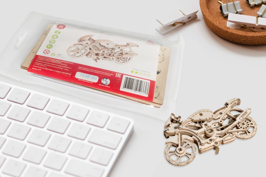 Сборная модель из дерева   23 дет. "Мотоцикл Лекс" 110*30*60мм