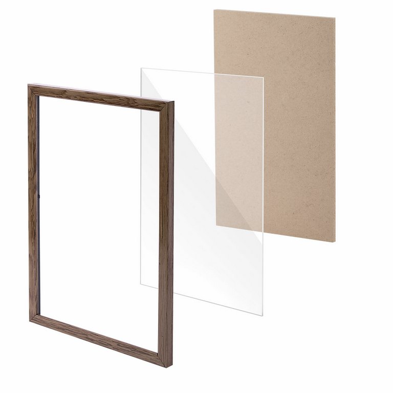 Рамка для фотографий 21*30 см пластик цв. орех (багет 15мм) BRAUBERG