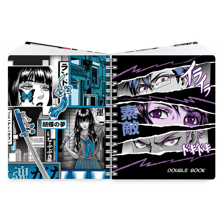 Тетрадь двойная  96 лист кл./лин. А5 на гребне "Double book" АНИМЕ