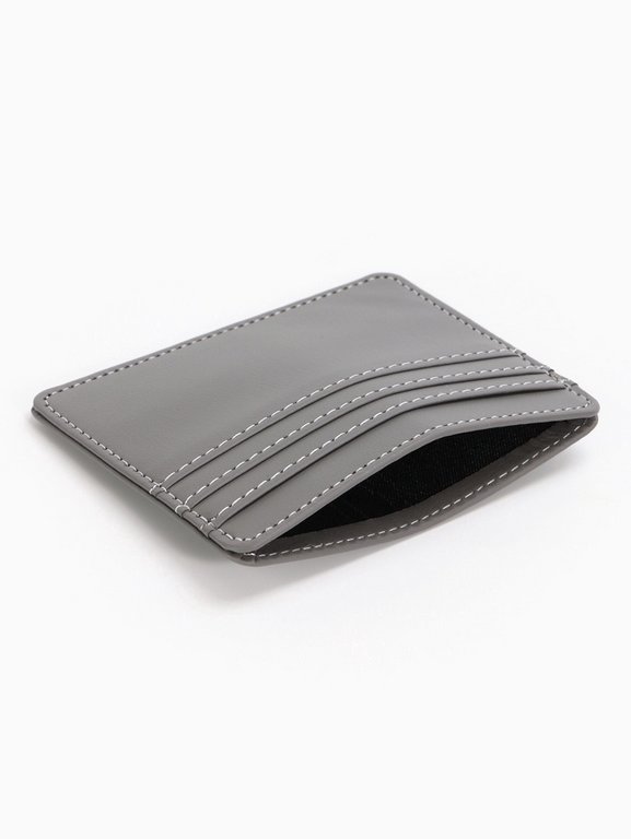 Картхолдер, на 3 карты, отделение для купюр, серый