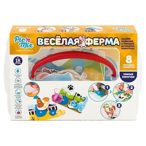 Игра обучающая  Природа с липучками "Веселая ферма" 1,5+ Pic'nMix