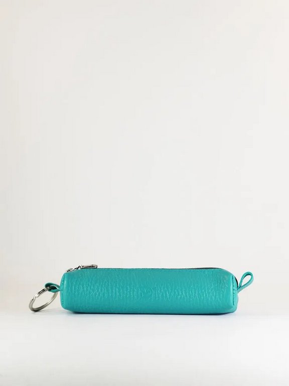 Футляр для ключей  D.Morelli "Монтана" из нат.кожи, на молнии, бирюзовый