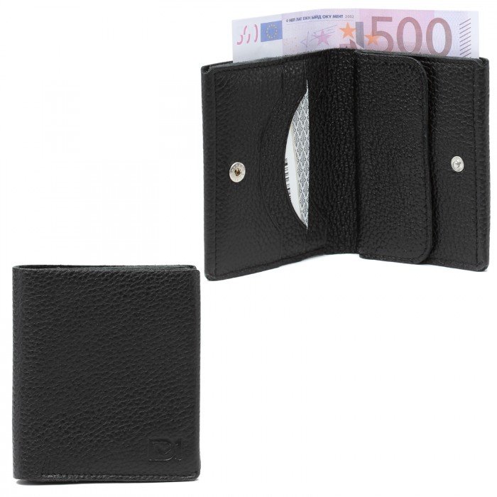 Портмоне D.Morelli женское "Монтана"  мини, нат.кожа, черное