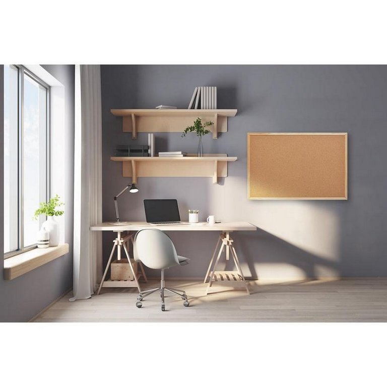 Доска пробковая  600*900мм деревянная рамка Attache