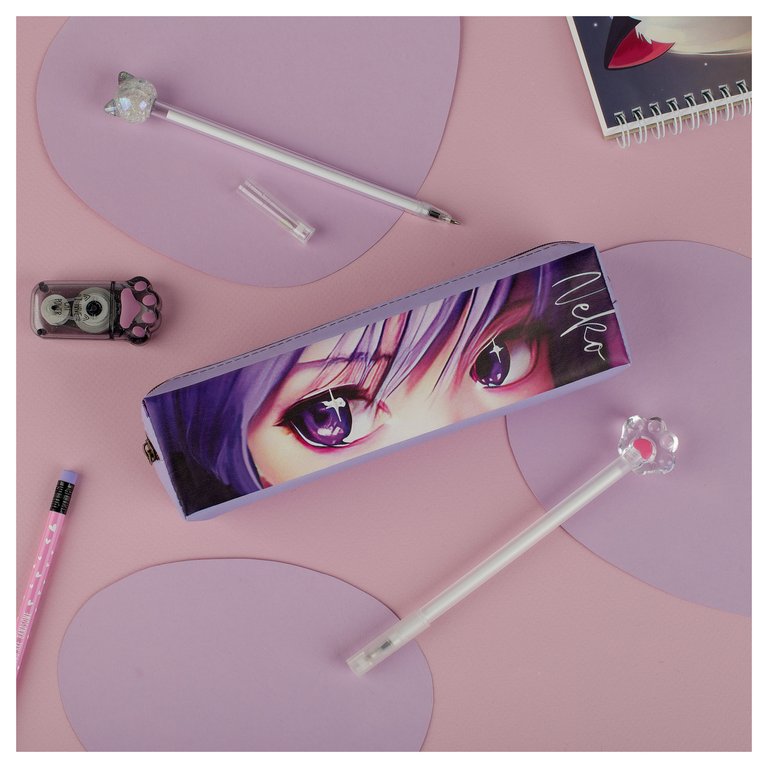 Пенал  для девочки MESHU "Neko" 20*5,5*4 см, иск.кожа