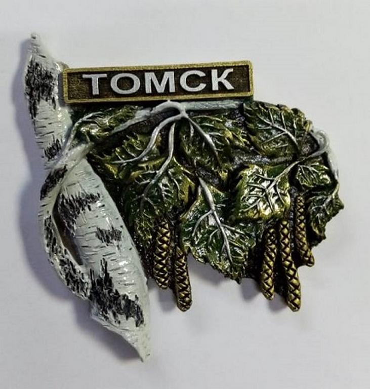 Магнит Томск искусств. камень "Береза" 7,5*7,0см
