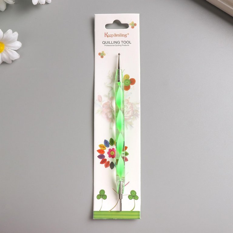 Квиллинг инструмент "Слот" двухсторонний с акриловой ручкой 14 см