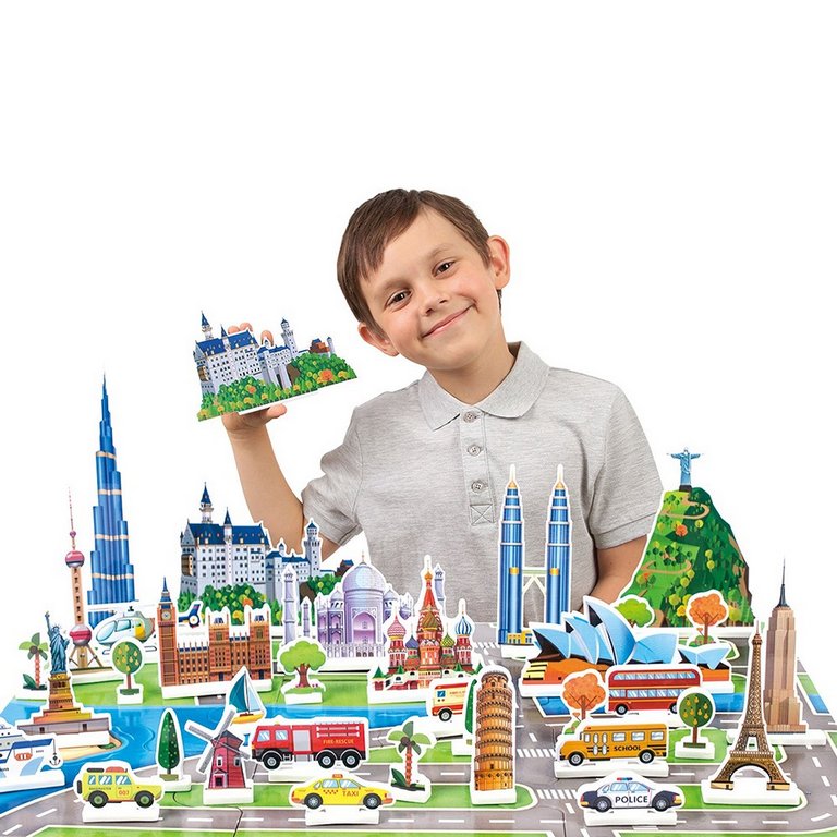 Игра развивающая 2D пазл "Достопримечательности мира" 43 дет., 4+, REZARK