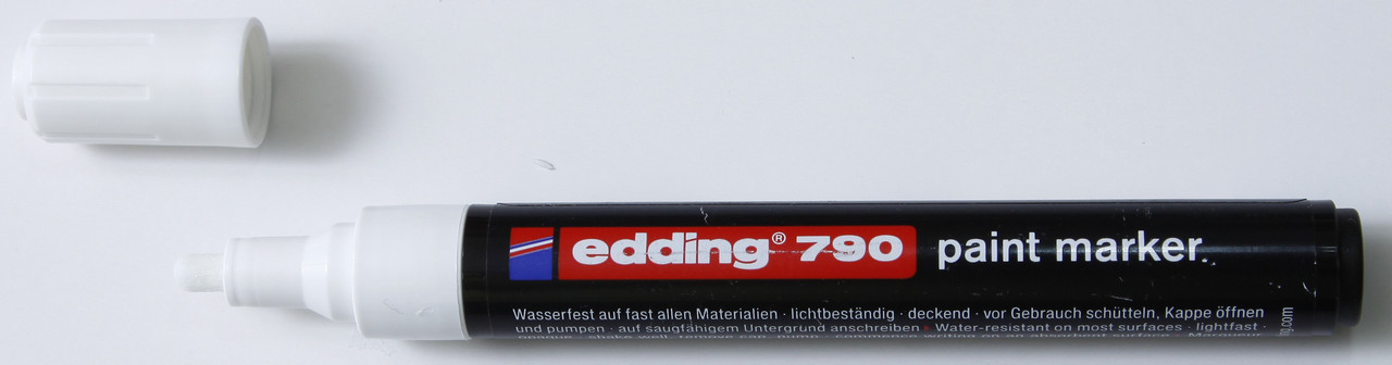 Маркер-краска лаковый  3мм Edding 790 белый (пластик.корпус)
