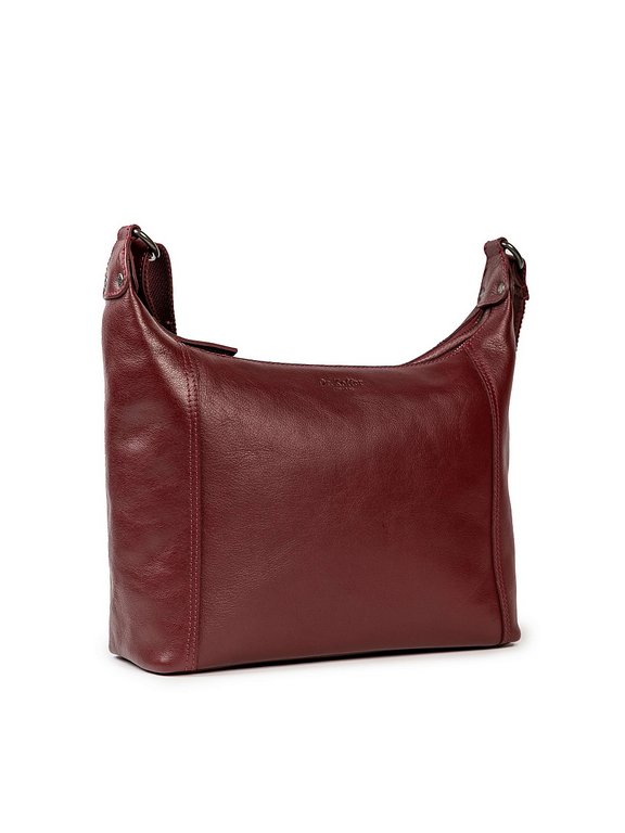 Сумка женская Dr.Koffer 28х22х11см см, нат.кожа бордовая