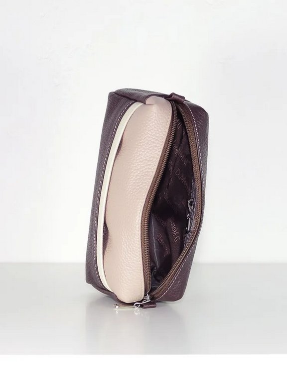 Косметичка D.Morelli "Триада" нат. кожа, бордовая