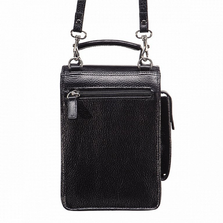 Сумка для документов Dr.Koffer 16*21*9см, нат. кожа, черная