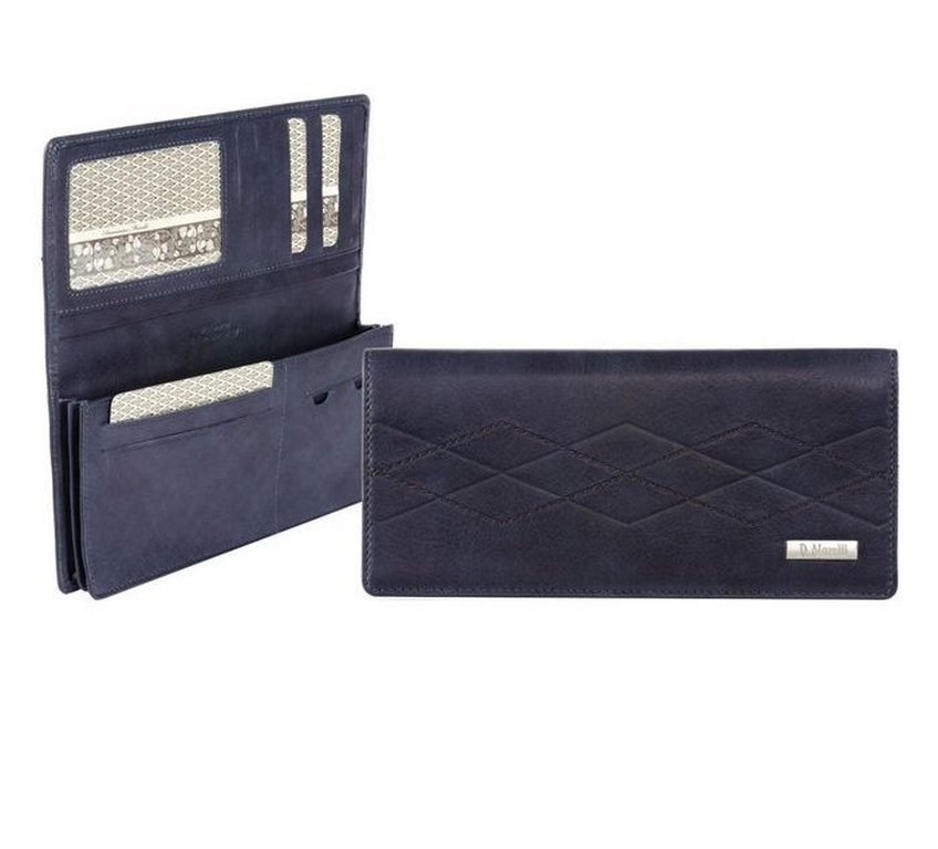 Портмоне D.Morelli мужское "БОНД" нат.кожа, цвет синий