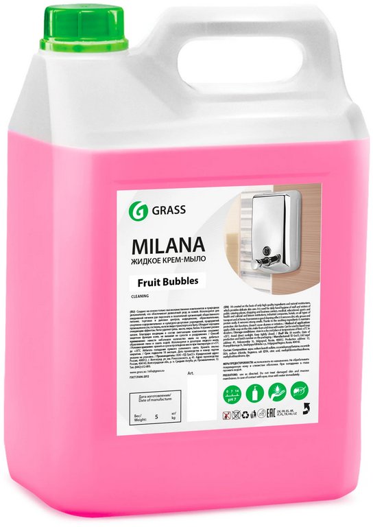 Мыло-крем жидкое 5л. Milana Fruit Bubbles (GRASS)