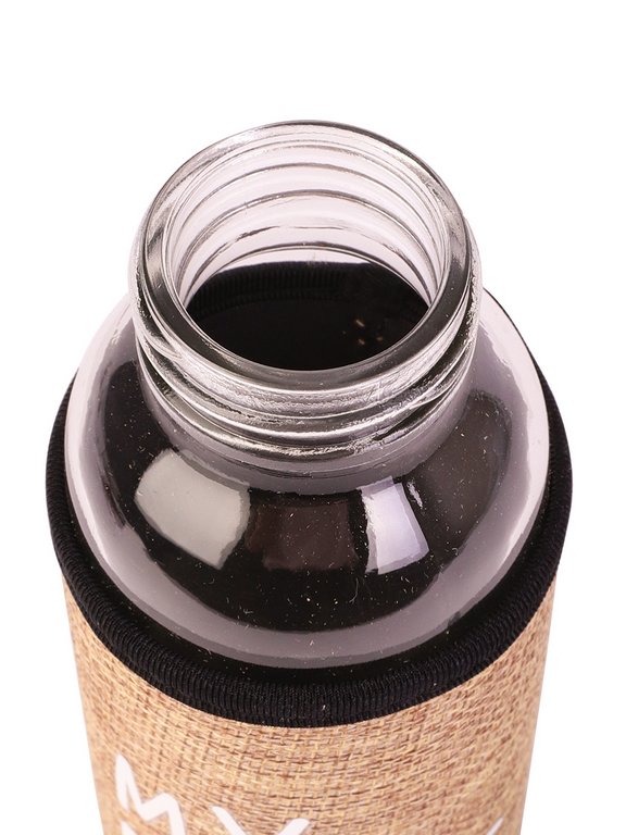 Бутылка стеклянная 300мл "My bottle" прозрачная в бежевом чехле