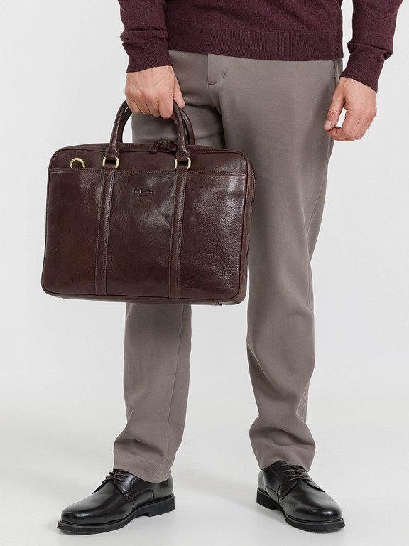 Сумка для документов Dr.Koffer 38*28*6см, нат. кожа, темно-коричневая