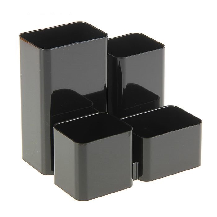 Подставка наст д/канц. принадлеж. Стамм "Юниор" 4 отд. черная