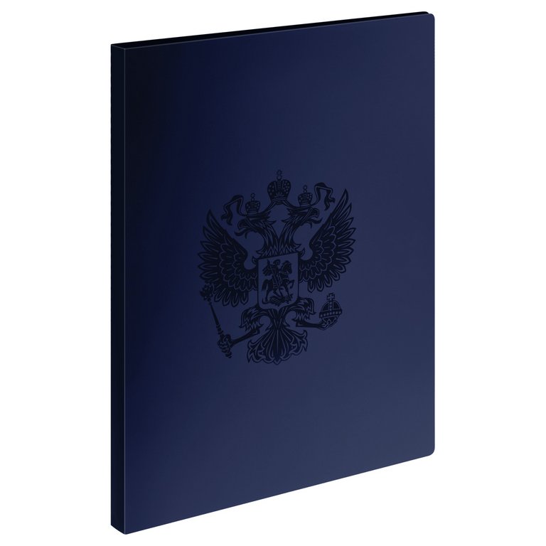Папка А4 20 прозр.вклад. пластик 0,70 мм СТАММ "Герб", цв. сапфир