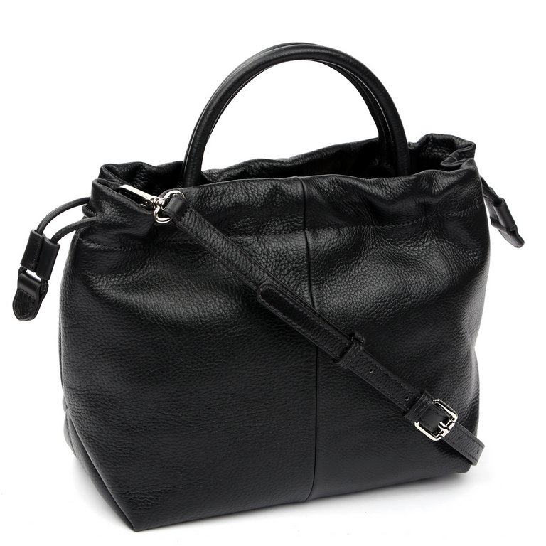 Сумка женская FABRETTI 24х21х12 см, нат. кожа, черный